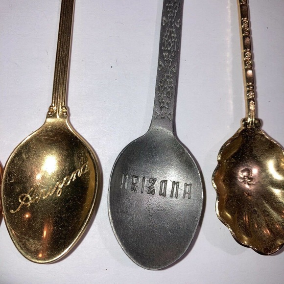 Lot of 5 Vintage Collectible Souvenir Travel Spoons Arizona Pewter Native Havasu - Picture 3 of 11